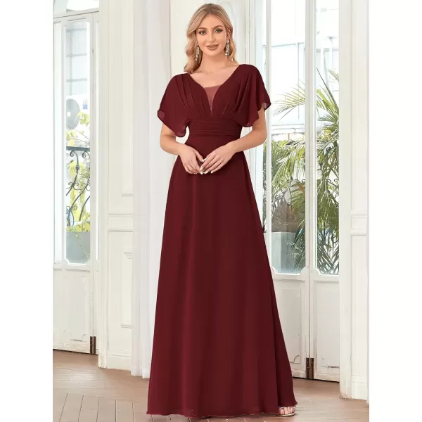 imageEverPretty Womens Elegant VNeck Formal Evening Dresses 7851Burgundy