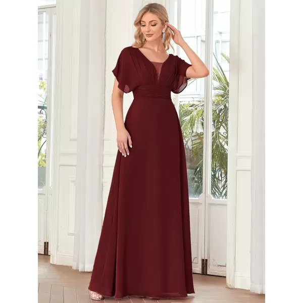 imageEverPretty Womens Elegant VNeck Formal Evening Dresses 7851Burgundy