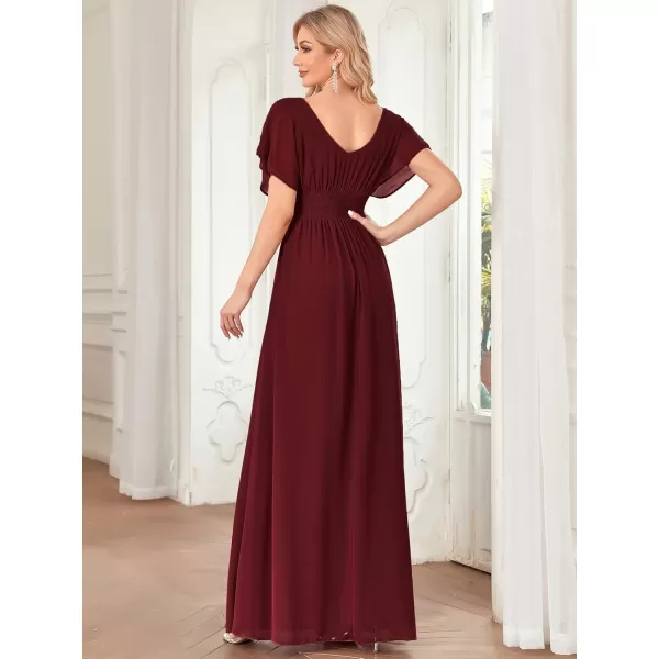 imageEverPretty Womens Elegant VNeck Formal Evening Dresses 7851Burgundy