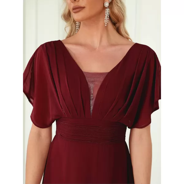 imageEverPretty Womens Elegant VNeck Formal Evening Dresses 7851Burgundy