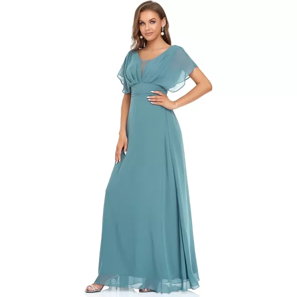 imageEverPretty Womens Elegant VNeck Formal Evening Dresses 7851Demin Blue