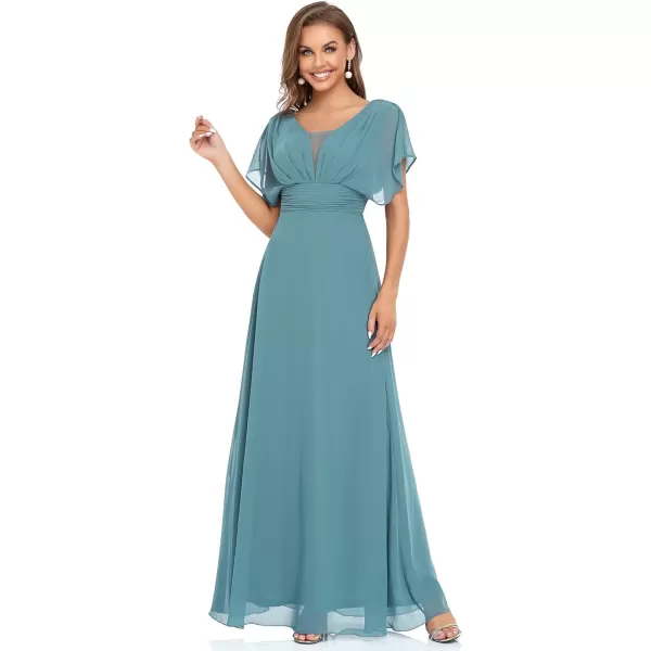 imageEverPretty Womens Elegant VNeck Formal Evening Dresses 7851Demin Blue