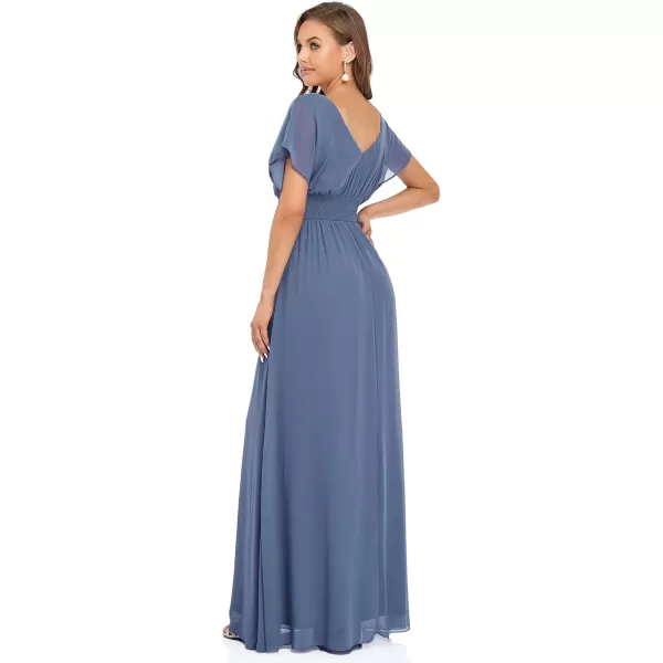 imageEverPretty Womens Elegant VNeck Formal Evening Dresses 7851Haze Blue