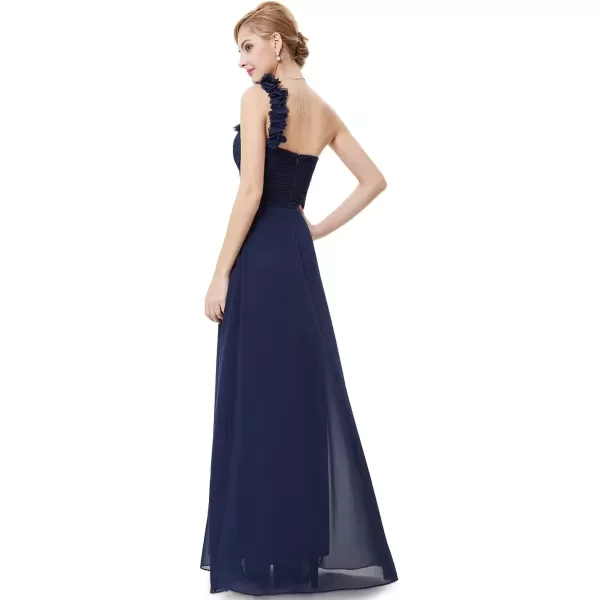 imageEverPretty Womens Elegant One Shoulder Empire Waist Flowy Maxi Bridesmaids Dress 09768USANavy Blue