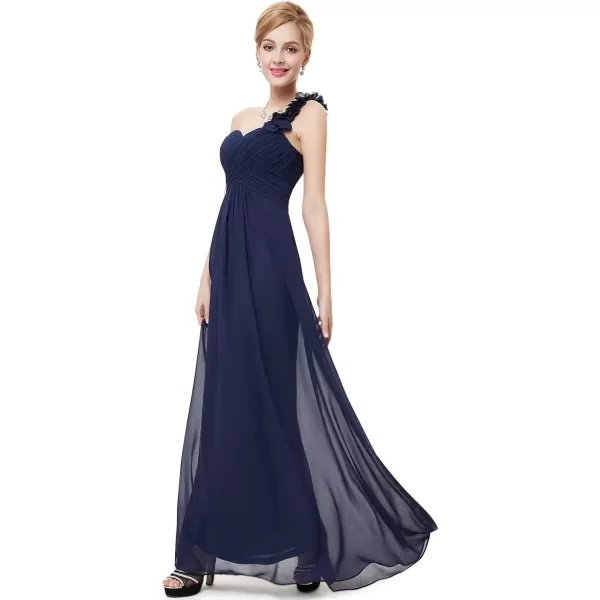 imageEverPretty Womens Elegant One Shoulder Empire Waist Flowy Maxi Bridesmaids Dress 09768USANavy Blue