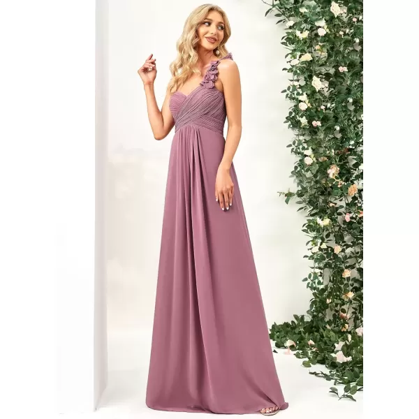 imageEverPretty Womens Elegant One Shoulder Empire Waist Flowy Maxi Bridesmaids Dress 09768USAOrchid