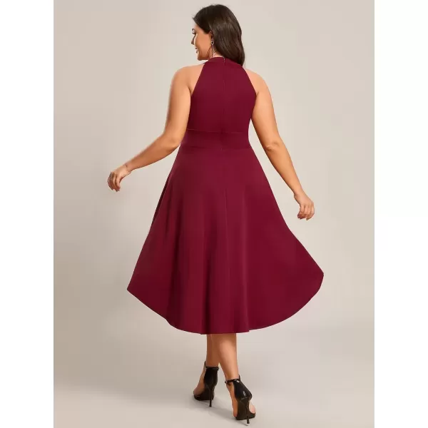 imageEverPretty Womens Summer ALine Halter Plus Size Sundresses Causal Cocktail Dress 01782PZBurgundy