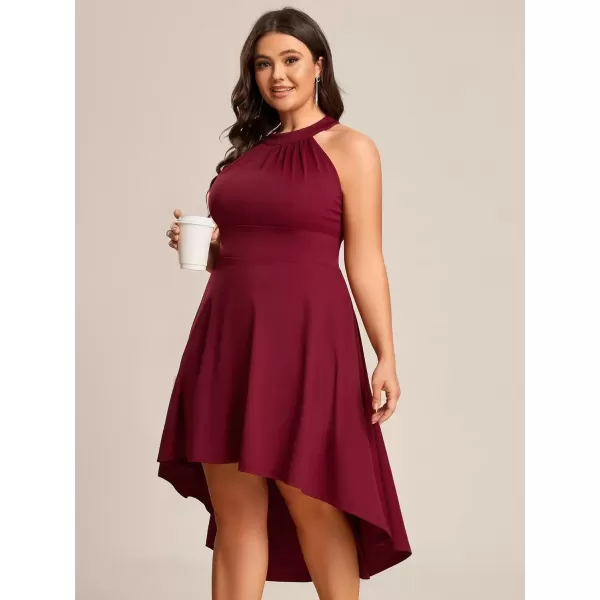 imageEverPretty Womens Summer ALine Halter Plus Size Sundresses Causal Cocktail Dress 01782PZBurgundy