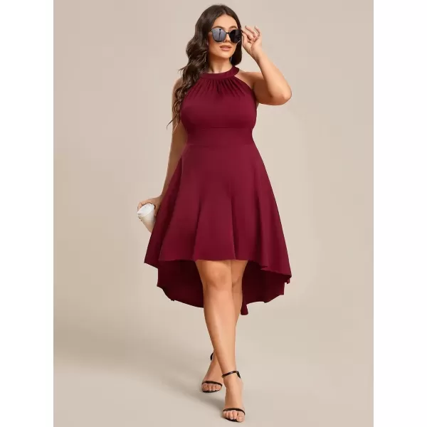 imageEverPretty Womens Summer ALine Halter Plus Size Sundresses Causal Cocktail Dress 01782PZBurgundy