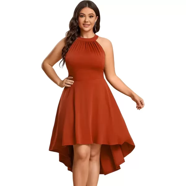 imageEverPretty Womens Summer ALine Halter Plus Size Sundresses Causal Cocktail Dress 01782PZBurnt Orange