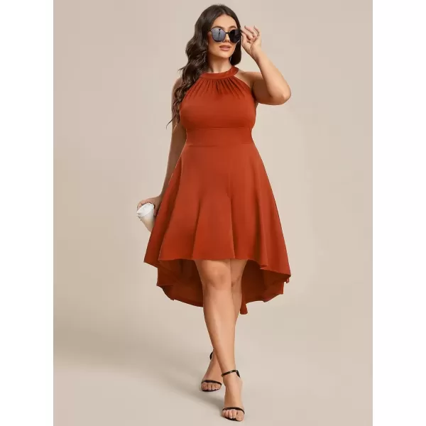 imageEverPretty Womens Summer ALine Halter Plus Size Sundresses Causal Cocktail Dress 01782PZBurnt Orange