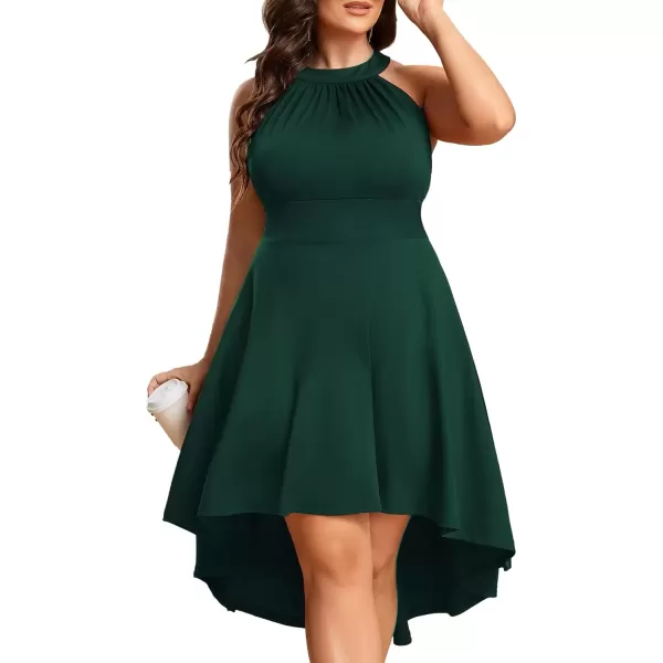 imageEverPretty Womens Summer ALine Halter Plus Size Sundresses Causal Cocktail Dress 01782PZDark Green