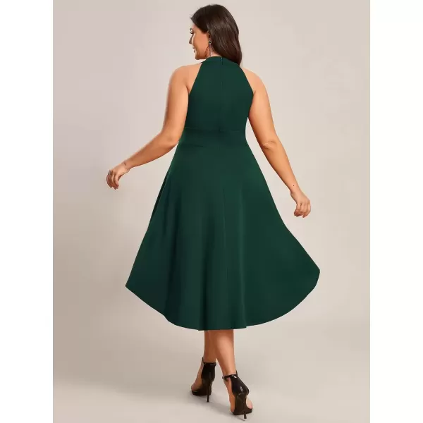 imageEverPretty Womens Summer ALine Halter Plus Size Sundresses Causal Cocktail Dress 01782PZDark Green