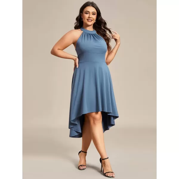 imageEverPretty Womens Summer ALine Halter Plus Size Sundresses Causal Cocktail Dress 01782PZDusty Navy