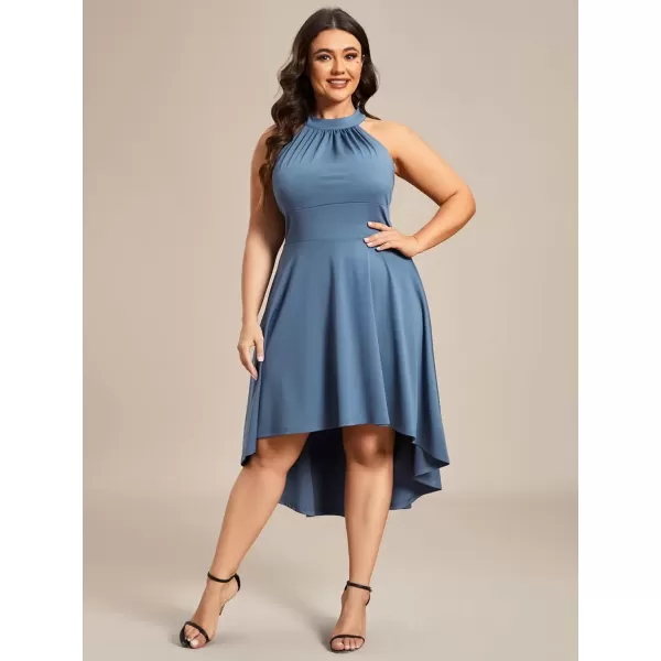 imageEverPretty Womens Summer ALine Halter Plus Size Sundresses Causal Cocktail Dress 01782PZDusty Navy