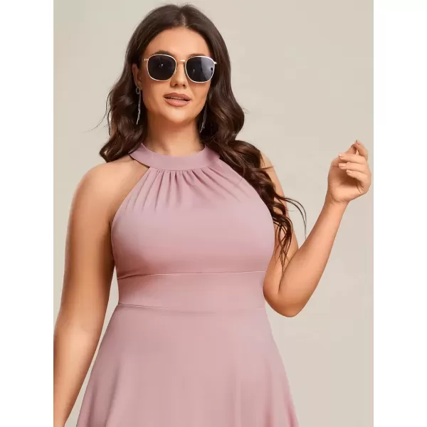 imageEverPretty Womens Summer ALine Halter Plus Size Sundresses Causal Cocktail Dress 01782PZDusty Rose