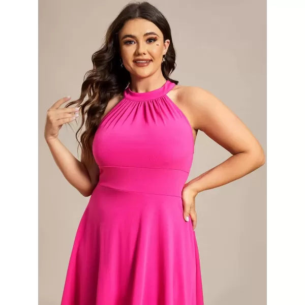 imageEverPretty Womens Summer ALine Halter Plus Size Sundresses Causal Cocktail Dress 01782PZHot Pink