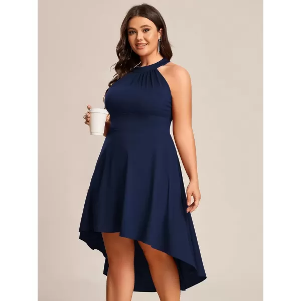 imageEverPretty Womens Summer ALine Halter Plus Size Sundresses Causal Cocktail Dress 01782PZNavy Blue