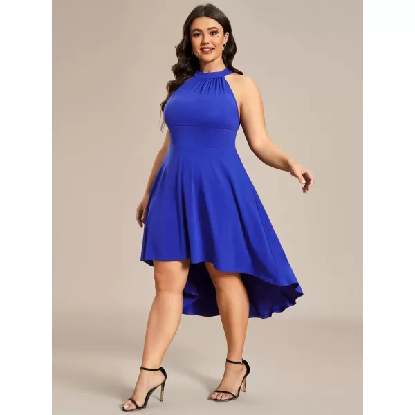 imageEverPretty Womens Summer ALine Halter Plus Size Sundresses Causal Cocktail Dress 01782PZSapphire Blue