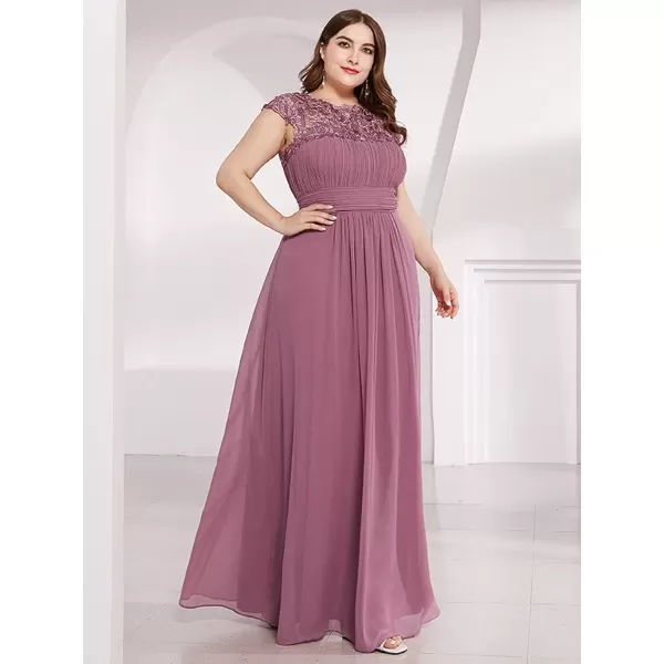 imageEverPretty Womens Plus Size Lace Cap Sleeve Long Formal Evening Dress Maxi Dresses 09993PZUSAOrchid