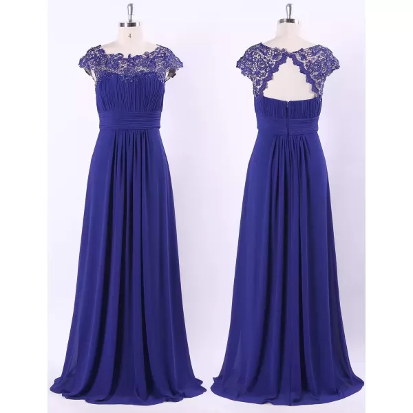 imageEverPretty Womens Plus Size Lace Cap Sleeve Long Formal Evening Dress Maxi Dresses 09993PZUSASapphire Blue