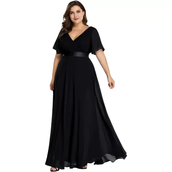 imageEverPretty Womens Double VNeck Formal Dresses Plus Size Bridesmaid Dress 09890PZBlack