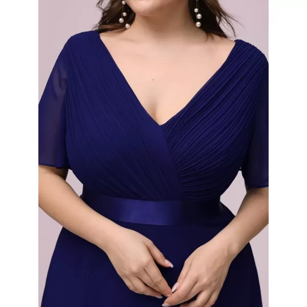 imageEverPretty Womens Double VNeck Formal Dresses Plus Size Bridesmaid Dress 09890PZBlue 2