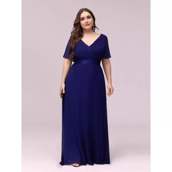 imageEverPretty Womens Double VNeck Formal Dresses Plus Size Bridesmaid Dress 09890PZBlue 2