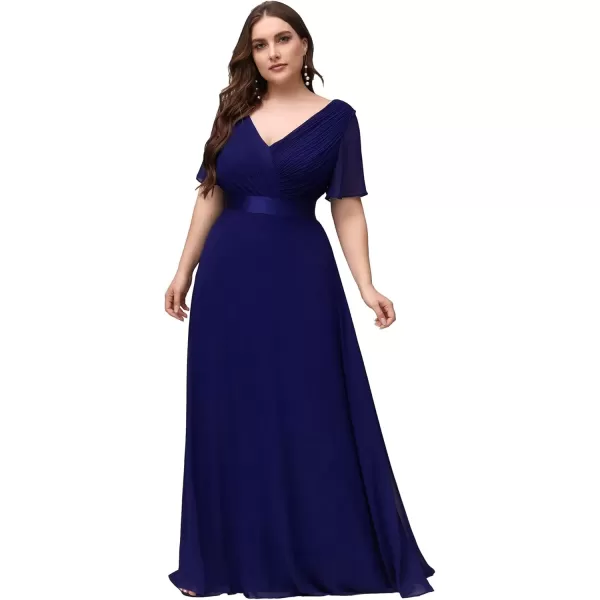 imageEverPretty Womens Double VNeck Formal Dresses Plus Size Bridesmaid Dress 09890PZBlue 2