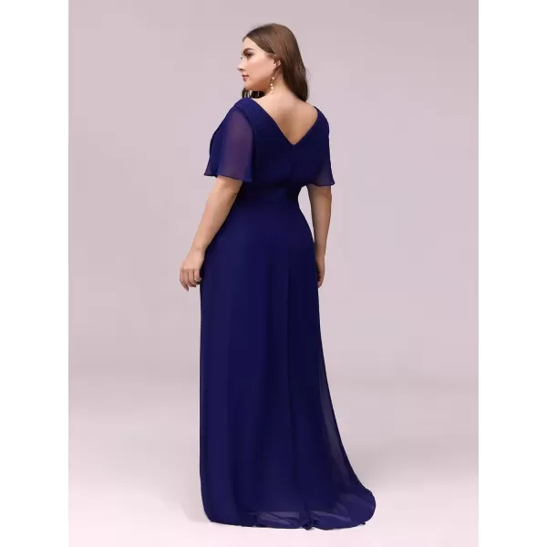 imageEverPretty Womens Double VNeck Formal Dresses Plus Size Bridesmaid Dress 09890PZBlue 2