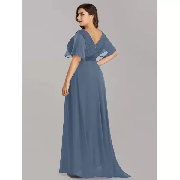 imageEverPretty Womens Double VNeck Formal Dresses Plus Size Bridesmaid Dress 09890PZBlue