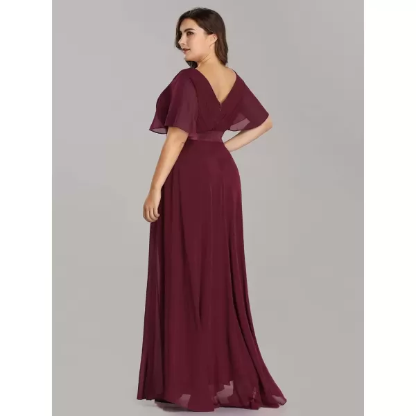 imageEverPretty Womens Double VNeck Formal Dresses Plus Size Bridesmaid Dress 09890PZBurgundy