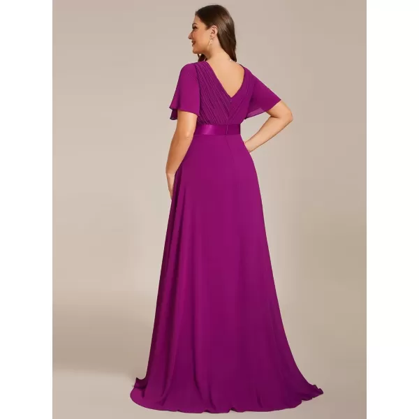 imageEverPretty Womens Double VNeck Formal Dresses Plus Size Bridesmaid Dress 09890PZFuchsia