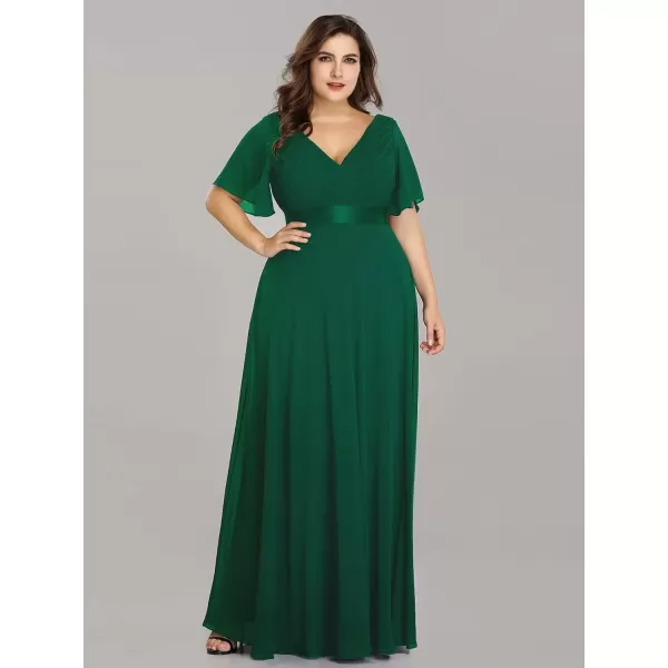 imageEverPretty Womens Double VNeck Formal Dresses Plus Size Bridesmaid Dress 09890PZGreen