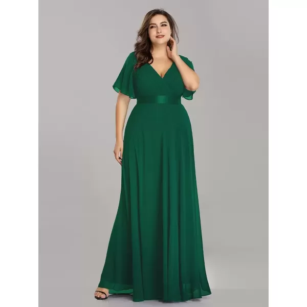 imageEverPretty Womens Double VNeck Formal Dresses Plus Size Bridesmaid Dress 09890PZGreen