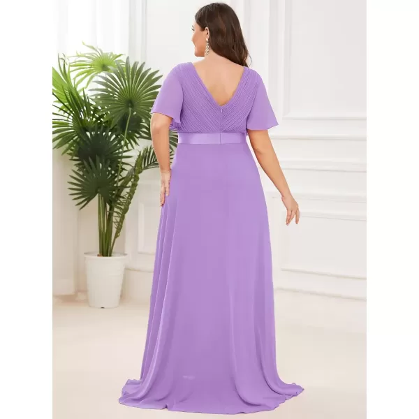 imageEverPretty Womens Double VNeck Formal Dresses Plus Size Bridesmaid Dress 09890PZLavender