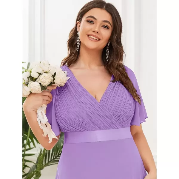 imageEverPretty Womens Double VNeck Formal Dresses Plus Size Bridesmaid Dress 09890PZLavender