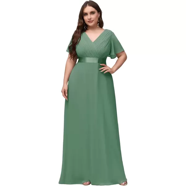 imageEverPretty Womens Double VNeck Formal Dresses Plus Size Bridesmaid Dress 09890PZLight Green