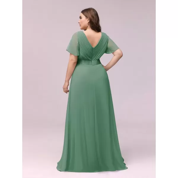 imageEverPretty Womens Double VNeck Formal Dresses Plus Size Bridesmaid Dress 09890PZLight Green