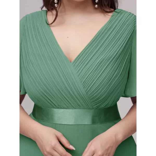 imageEverPretty Womens Double VNeck Formal Dresses Plus Size Bridesmaid Dress 09890PZLight Green