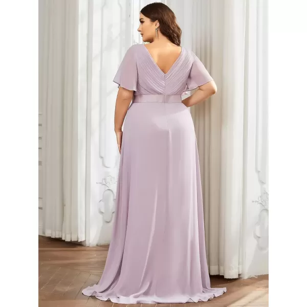 imageEverPretty Womens Double VNeck Formal Dresses Plus Size Bridesmaid Dress 09890PZLilac