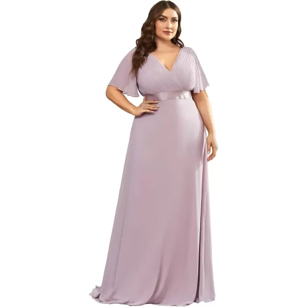 imageEverPretty Womens Double VNeck Formal Dresses Plus Size Bridesmaid Dress 09890PZLilac