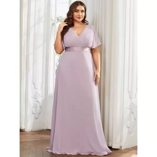 imageEverPretty Womens Double VNeck Formal Dresses Plus Size Bridesmaid Dress 09890PZLilac