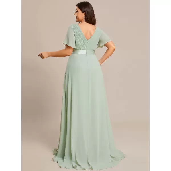 imageEverPretty Womens Double VNeck Formal Dresses Plus Size Bridesmaid Dress 09890PZMint Green