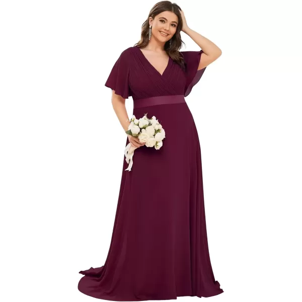 imageEverPretty Womens Double VNeck Formal Dresses Plus Size Bridesmaid Dress 09890PZMulberry