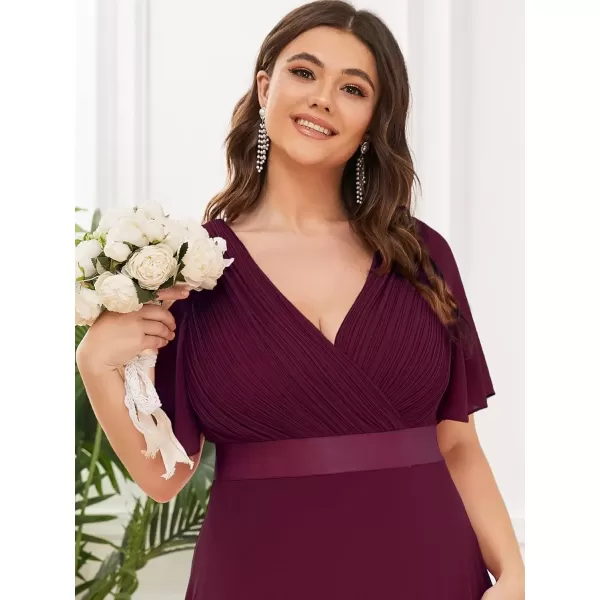 imageEverPretty Womens Double VNeck Formal Dresses Plus Size Bridesmaid Dress 09890PZMulberry