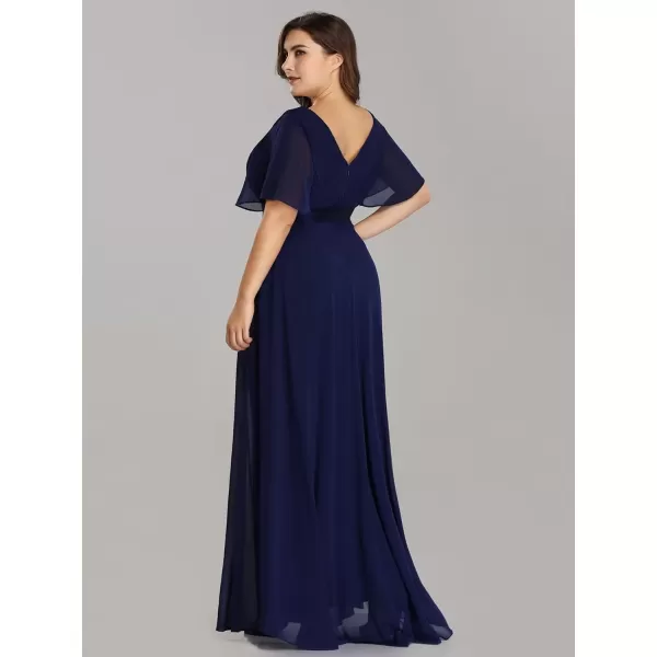 imageEverPretty Womens Double VNeck Formal Dresses Plus Size Bridesmaid Dress 09890PZNavy