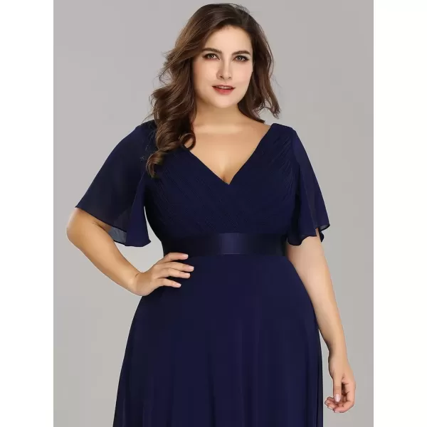 imageEverPretty Womens Double VNeck Formal Dresses Plus Size Bridesmaid Dress 09890PZNavy