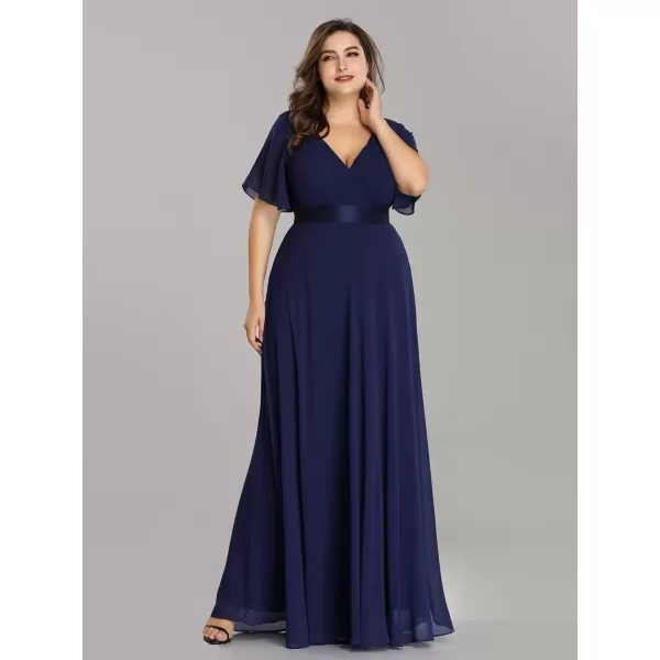 imageEverPretty Womens Double VNeck Formal Dresses Plus Size Bridesmaid Dress 09890PZNavy