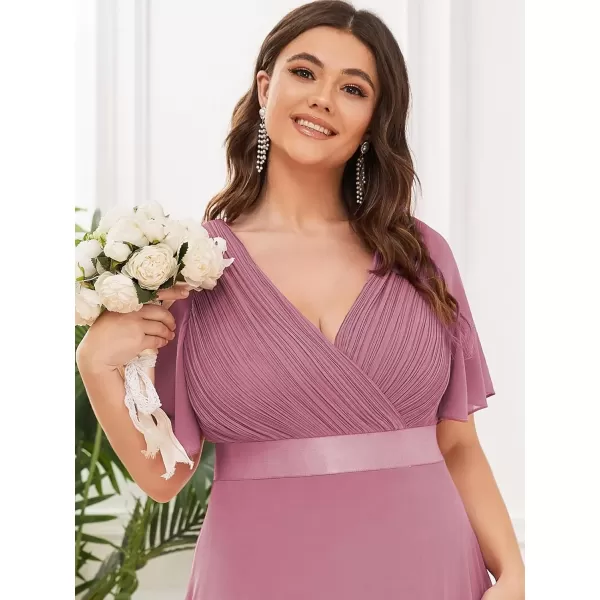 imageEverPretty Womens Double VNeck Formal Dresses Plus Size Bridesmaid Dress 09890PZOrchid